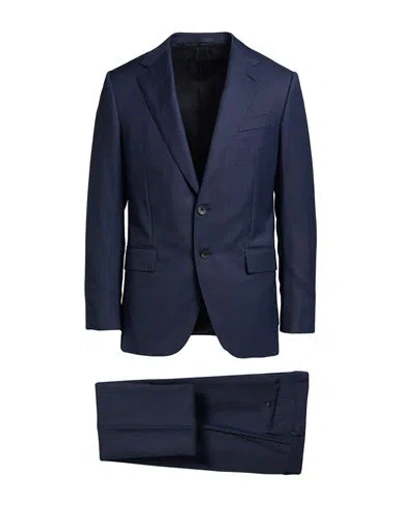 Caruso Man Suit Navy Size 46 Wool