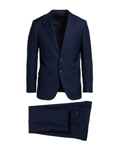 Caruso Man Suit Navy Size 44 Wool