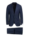 Caruso Man Suit Navy Size 46 Wool In Navy
