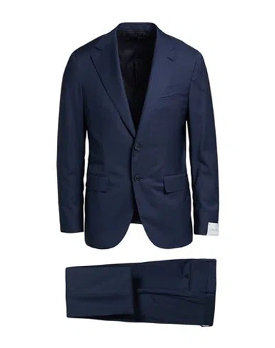 Caruso Man Suit Navy Size 46 Wool
