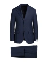 Caruso Man Suit Navy Size 44 Wool In Navy
