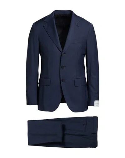 Caruso Man Suit Navy Size 44 Wool