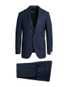 Caruso Man Suit Navy Size 48 Wool In Blue