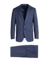 Caruso Man Suit Navy Size 48 Wool, Elastane In Blue
