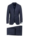 Caruso Man Suit Navy Size 50 Wool In Blue