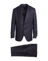 Caruso Man Suit Midnight Blue Size 50 Wool In Blue