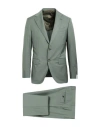 Caruso Man Suit Sage Green Size 44 Wool, Mohair Wool In Gray