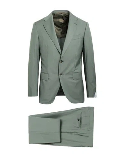 Caruso Man Suit Sage Green Size 44 Wool, Mohair Wool
