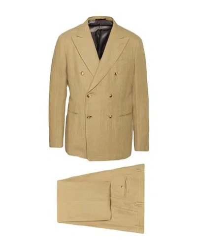 Caruso Man Suit Sand Size 46 Linen