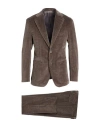 Caruso Man Suit Taupe Size 46 Cotton, Wool, Elastane In Brown