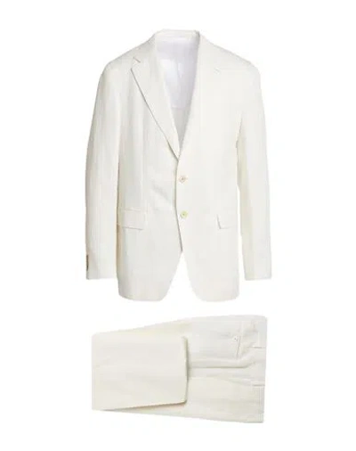 Caruso Man Suit White Size 44 Cotton, Linen, Silk