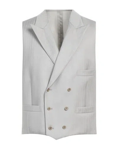 Caruso Man Tailored Vest Light Grey Size 44 Wool