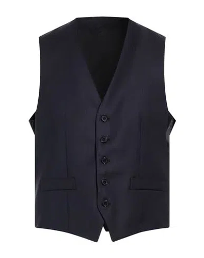 Caruso Man Tailored Vest Midnight Blue Size 34 Wool