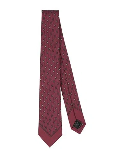 Caruso Man Ties & Bow Ties Burgundy Size - Silk, Wool In Red