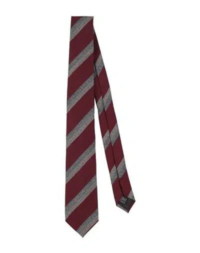 Caruso Man Ties & Bow Ties Burgundy Size - Virgin Wool, Silk In Red