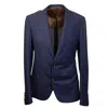 Caruso Navy Wool Single Breasted Blazer In Blue