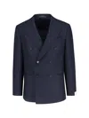 Caruso Aida Double-breasted Blazer In Blue