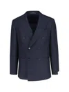 Caruso Aida Double-breasted Blazer In Blue