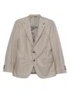 Caruso Notched-lapel Jacket In Neutral