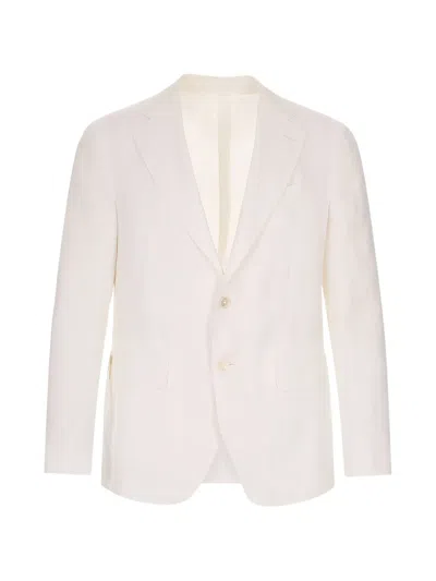 Caruso Notch-lapel Single-breasted Blazer In White