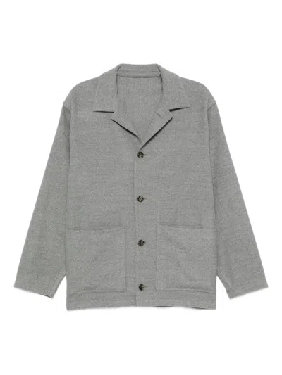 Caruso Patch-pocket Wool Jacket In Gray