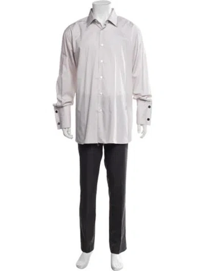 Pre-owned Caruso Patterned Long Sleeve Dress Shirt In Pink
