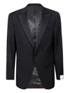 Caruso Peak-lapel Wool-blend Suit In Blue