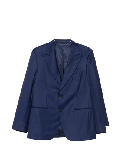 Caruso Peak-lapel Suit In Blue
