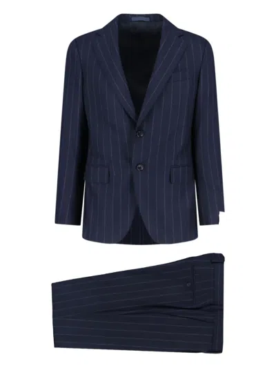 Caruso Pinstripe Single-breasted Suit In Animal Print