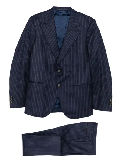Caruso Pinstripe Suit In Blue