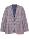 Caruso Plaid-check Blazer In Purple
