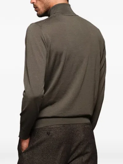 Caruso Roll-neck Long-sleeve Sweater In Brown