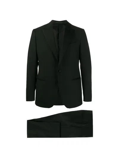 Caruso Satin-lapel Two-piece Tuxedo In Black