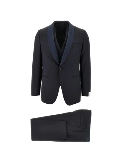 Caruso Shawl-collar Suit In Blue
