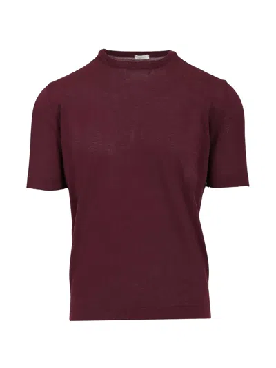 Caruso Short-sleeves T-shirt In Burgundy