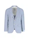 Caruso Single-breasted Blazer In Light Blue