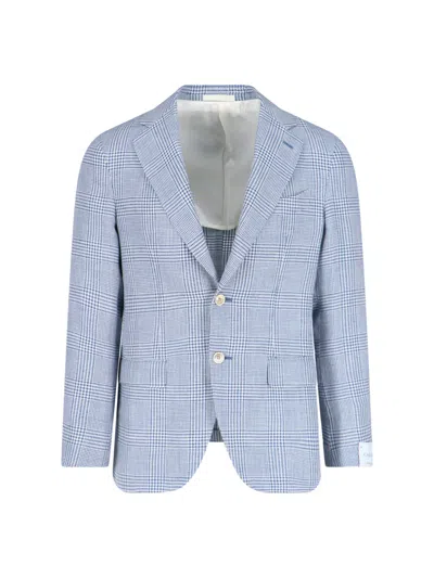 Caruso Single-breasted Blazer In Light Blue