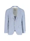 Caruso Single-breasted Blazer In Light Blue