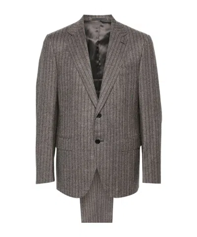 Caruso Single-breasted Suit In Black