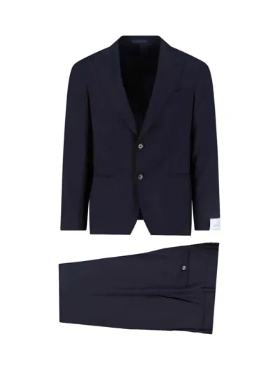 Caruso Single-breasted Suit In Blue