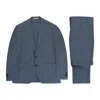 Caruso Single Breasted Wool And Silk Pinstriped Suit 7r - Blue In Blue
