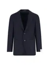 Caruso Tailored Black Herringbone Jacket With Notched Lapel In Black