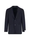 Caruso Tailored Black Herringbone Jacket With Notched Lapel