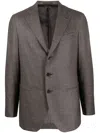 Caruso Single-breasted Wool Blazer In Grey