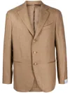 Caruso Single-breasted Wool-cashmere Blazer In Brown
