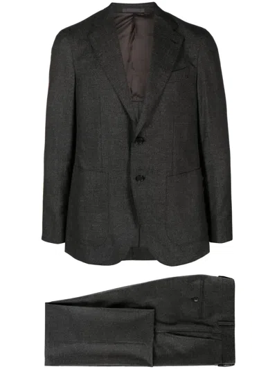 Caruso Single-breasted Wool Suit In Black