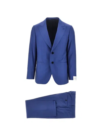 Caruso Single-breasted Two-piece Suit In Blue