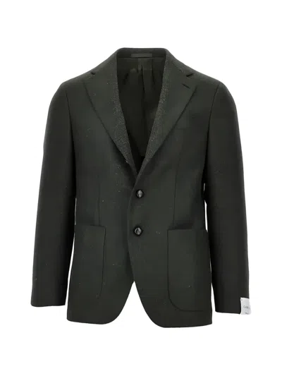 Caruso Single-breasted Wool Blazer In Green