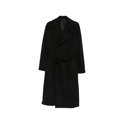 Caruso Single-breasted Wool Coat In Black