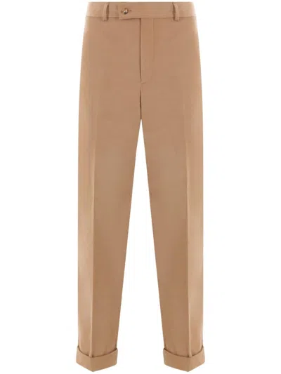 Caruso Straight-leg Tailored Trousers In Neutrals